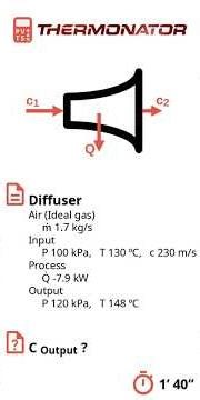 Air diffuser with heat loss [Thermodynamics problem]