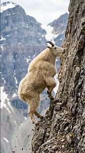 Mountain Goat Climbing a Vertical Wall 🐐😱 | Crazy Goat Mountain Video | GoPro on a Mountain Goat