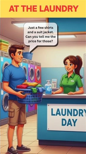 At the Laundry - Simple EnglishConversation #dailyenglish#learnenglish#english #shorts #viral