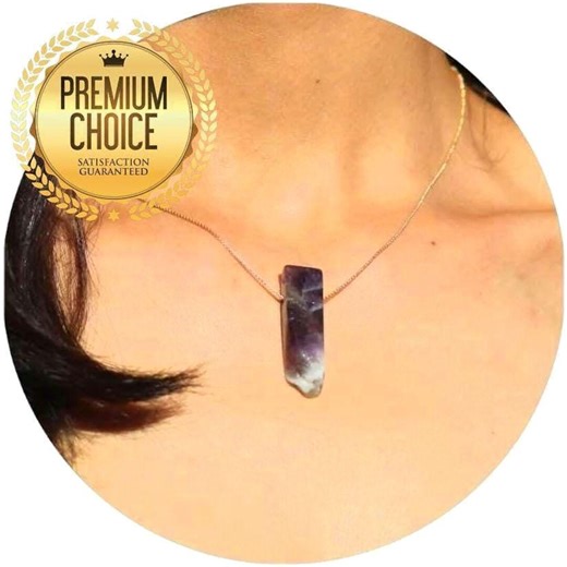 Natural Amethyst Bar Gemstone Necklace on 18k Gold Plated Chain - Etsy