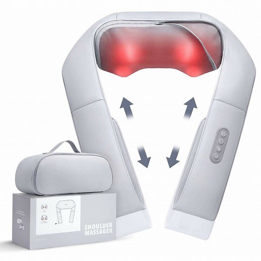 Naipo Neck Massager with Heat, Shiatsu Deep Tissue Kneading for Muscle Pain Relax Relief, Christmas Gifts Ideal Gift for Men and Women
