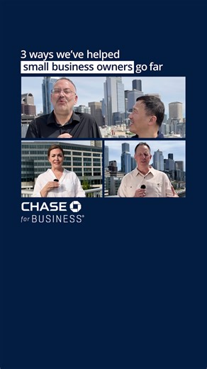 Wondering how Chase for Business can help your business? Here’s 3 small business owners sharing how we’ve helped push them to the next level. | Chase