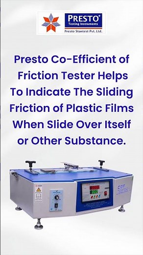 How to perform co-efficient of friction test on flexible Packaging || Presto Group