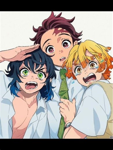 [tanjiro x kanao nezuko x zenitsu inosuke x aoi] demon slayer couples in school #kny #fyp#animeedit