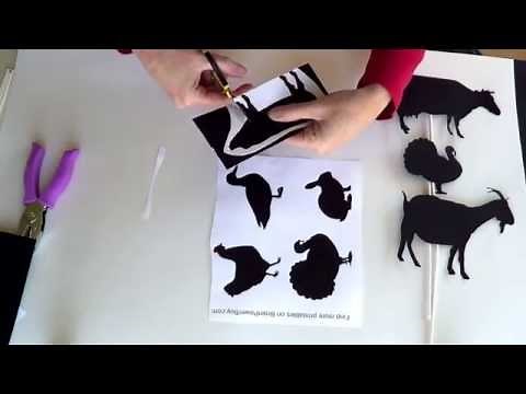 Make these Farm Animal Shadow Puppets with Free Printable Animals