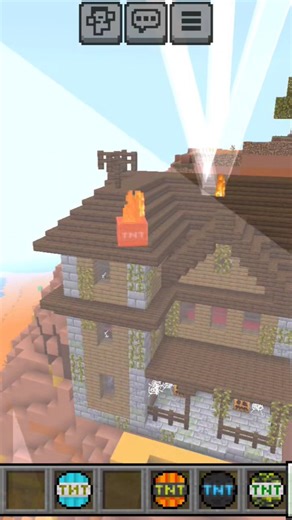 Mega TNT exploded in a desert house #minecraft #shorts