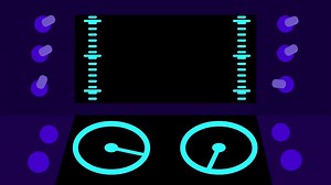 Download A futuristic neon-styled control panel filled with glowing instruments, representing technology, precision, and advanced systems in a sleek design for free