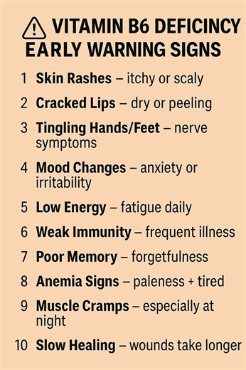 10 Early Warning Signs of Vitamin B6 Deficiency in Seniors (Don’t Ignore These Signs!)