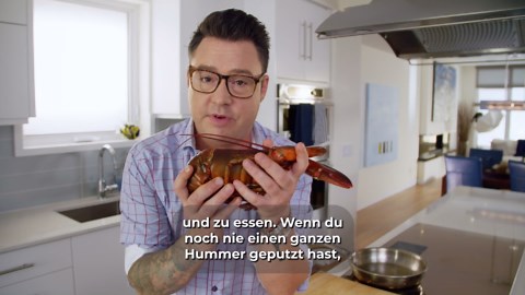 Zubereitung von Atlantikhummer, Schwanz, Scheren und Haxen