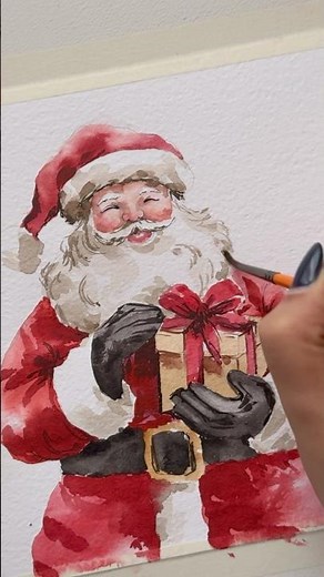 How to Paint Santa Claus in Watercolor | Easy Christmas Art