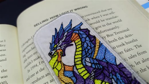 Stained Glass Fire Dragon Bookmark ITH Embroidery Design Dragon in the Hoop Bookmark Embroidery Pattern Dragon ITH Project Instant Download - Etsy