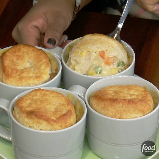Make chicken pot pie in mugs with no special ramekins required! Get Jeff Mauro's recipe: http://www.foodtv.com/5hzfi. | Food Network