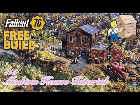 Fallout 76 camp tutorial - Free Resources Farm House for Beginners (Modern House Tutorial #15)