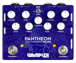 「Wampler Pedals Pantheon Deluxe Dual Overdrive」！デュアルチャンネルのBlues Breaker系オーバードライブ！MIDIからプリセットや操作も可能！
