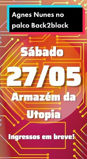 Dos vídeos gravados no celular para o mundo! A voz doce de @agnesnunes encantou a todos nas redes sociais. Seu canal no YouTube é testemunha de seu talento e simpatia. Você, como nós, também não perdia um cover novo? Agnes é jovem, tem pouco tempo de carreira profissional, mas está arrasando nos palcos por aí. Já passou por Angola, Inglaterra, Alemanha, Portugal… E agora vem pro palco do Back2black! #back2black #Back2Black2023 #back2blackfestival