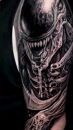 Ultra-Realistic Alien Tattoo Reveal | Heavy Blacks. High Detail. Maximum Impact.
