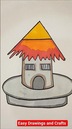 How to Draw Easy House Drawing| Step by step drawing #art #house #shorts #viral