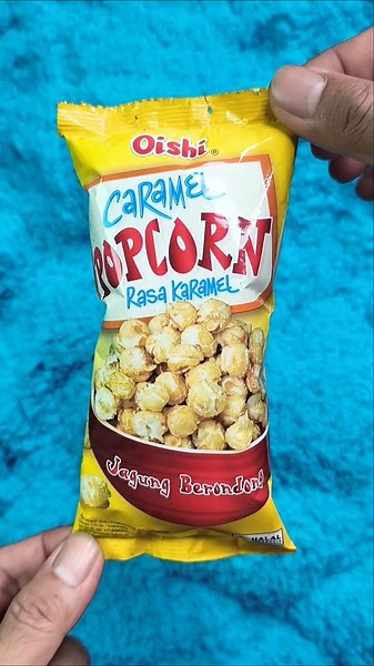 snack oishi popcorn caramel Lezattt ‼️🕺🕺 #jajan #bekal #makanan #lapee #cemilan