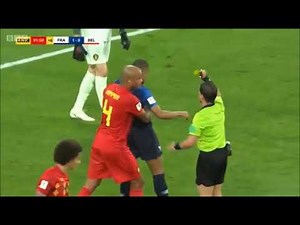Kylian Mbappé recibe tarjeta amarilla por hacer tiempo (Francia-Belgica)