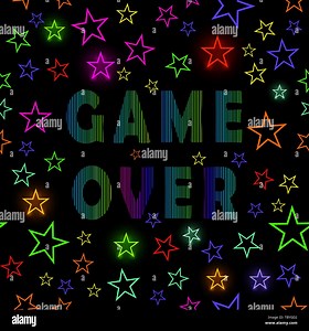 Retro Game Over Neon Sign on Starry Background. Gaming Concept. Video Game Screen Stock Vector Image & Art - Alamy