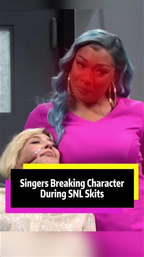 Singers Breaking Character during SNL Skit.#arianagrande #megantheestallion #sabrinacarpenter #lindsaylohan #snl