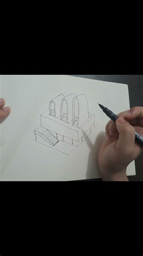 ​🏛️ How to Sketch a Modern Building with 3 Curved Roofs
