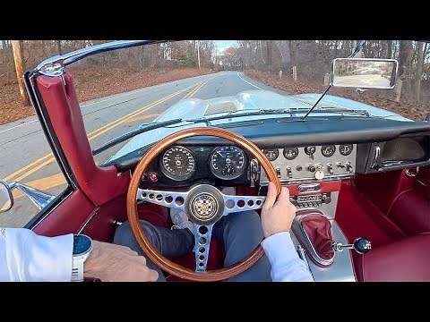 1963 Jaguar XKE Series I 3.8L Roadster - Driving The E-Type In New England Fall (POV Binaural Audio)