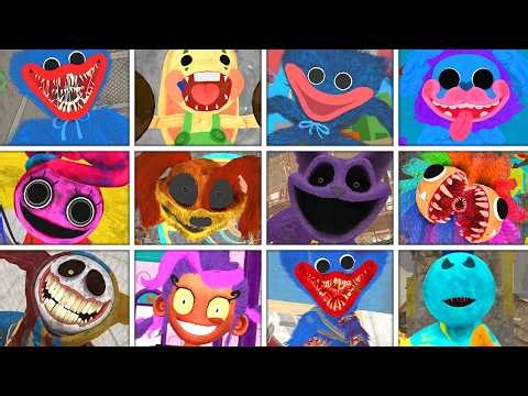 Poppy Playtime Chapters 1,2,3,4,5 - All JUMPSCARES and Scary Moments in BRIGHT Mode