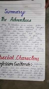 class 11 English project {chapter 7 The Adventure}