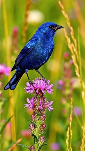 Beautiful Indigo Bunting Bird Singing | Amazing Blue Songbird in Nature Shorts