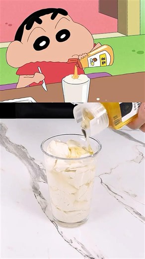 Shinchan's Tofu Pudding in Real Life! #shorts #shinchan