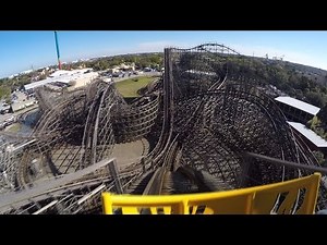 Gwazi wooden roller coaster POV at Busch Gardens Tampa