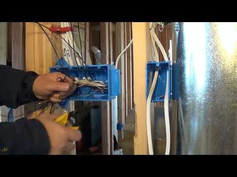 Rough in wiring (splicing) for 4 single pole switches in a junction box