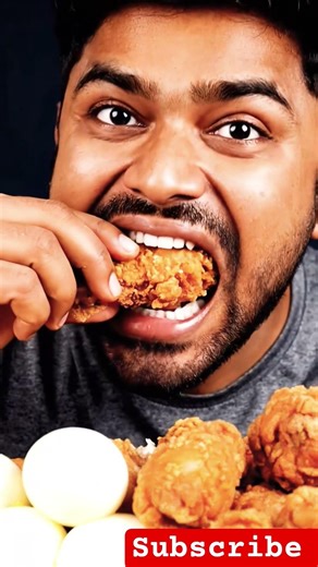 Fried Chicken & Boiled Eggs Challenge! 🍗🥚 Mukbang ASMR #shorts #food