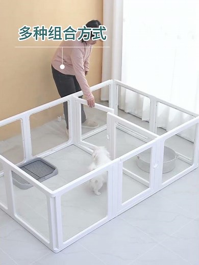 Dog Playpen Transparent Puppy Playpen Indoor, Easy Assemble & Disassemble Clear Pet Playpen