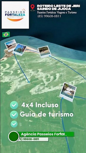 Mapa de Jericoacoara mostrando os pontos turísticos
