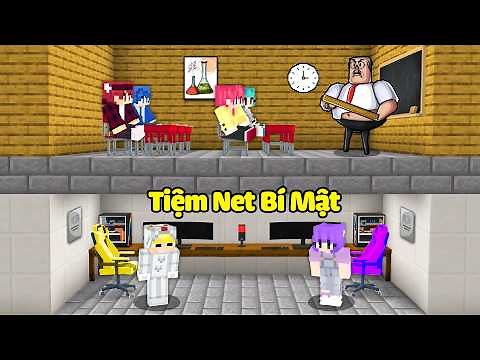 Chicken Tot Builds a Secret Internet Cafe Beneath the Classroom in Minecraft