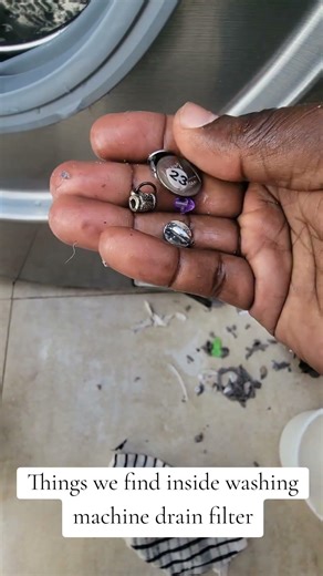 Things we find inside washing machine drain filter.Book now 0790 076362 #LG #frontloader #follow #f