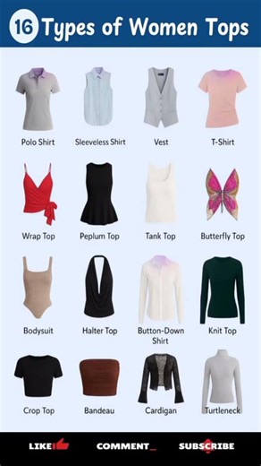 16 Type Of Woman Tops#fashion #smallbusiness #trending #clothing #trending #viral #shorts