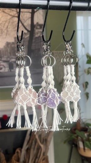 AngscraftsnCreations Macrame on Instagram: "✨ New Product Launch Coming Soon ✨ Prepping my crystal wrapped keychains! Now expanding beyond my in-store locations and officially launching on Etsy this month! Each keychain is handcrafted using raw Clear Quartz, Rose Quartz, and Amethyst, making every piece both meaningful and one of a kind. 🗓 Launch Date: February 16 🛍 Available on my Etsy shop If you’ve been looking for the perfect crystal accessory, this drop is for you. Follow my Etsy shop to
