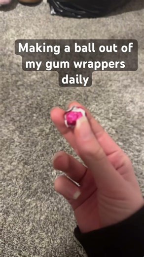 Making a ball out of gum wrappers Day 1