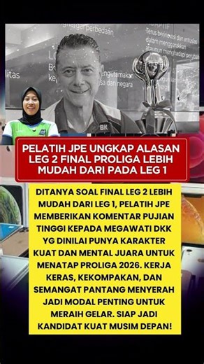 Lebih Mudah Leg ke 2 dari leg 1 kata pelatih JPE #proliga #quotes #shorts