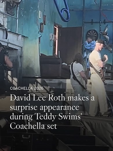 David Lee Roth makes a surprise appearance during Teddy Swims' Coachella set. #davidleeroth #teddyswims #coachella #coachella2026