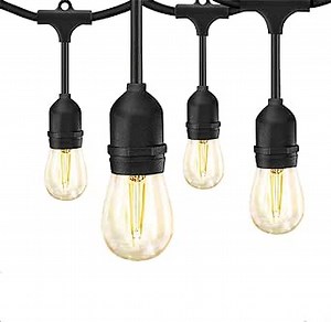 Banord Outdoor String Lights, 48FT Waterproof Patio Lights with 2W Dimmable LED Bulbs, for Outdoor Backyard, Garden, Deck, Porch, Gazebo, Balcony, Camping, Party