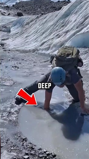 Why this shallow puddle is way deeper than it looks☠️😳
