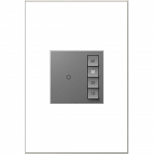 Legrand adorne Sensa 15 Amp 60, 40, 20, 10 Minute Single-Pole/3-Way Indoor Countdown Timer Switch with Microban, Magnesium ASTM2M2