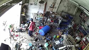 Barrel Explodes Into Air While Worker Welds it