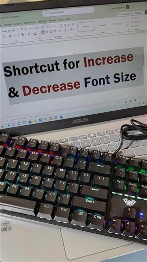 Shortcut Key for Increase and Decrease Font Size in Computer #shorts #computer #tipsandtricks #asmr