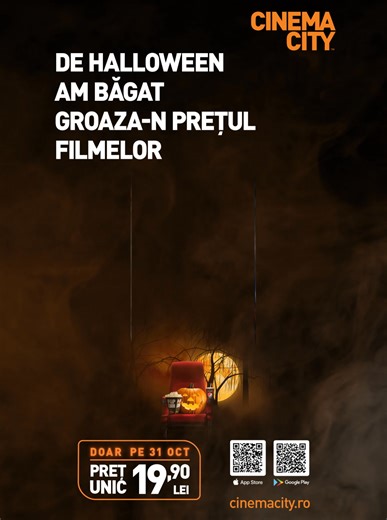 De Halloween la Cinema City Romania ai parte de filme înfricoșătoare care te vor ține cu sufletul la gură, la un preț care merită aplauze: doar 19.90 lei atât pentru cei mici, cât și pentru cei mari pentru filmele selectate. Te așteptăm!  #AFIPloiesti #malin #cinemacity #filme #oferte #halloween | AFI Ploiesti | Facebook