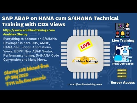 S4 HANA Developer Course | S4HANA Training | S4 HANA Tutorial | contact@anubhavtrainings.com